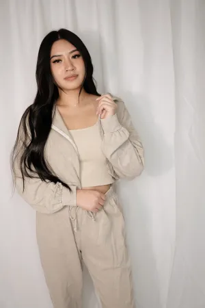 ** TOP ONLY ** Eden Light Acid Wash Track Suit -