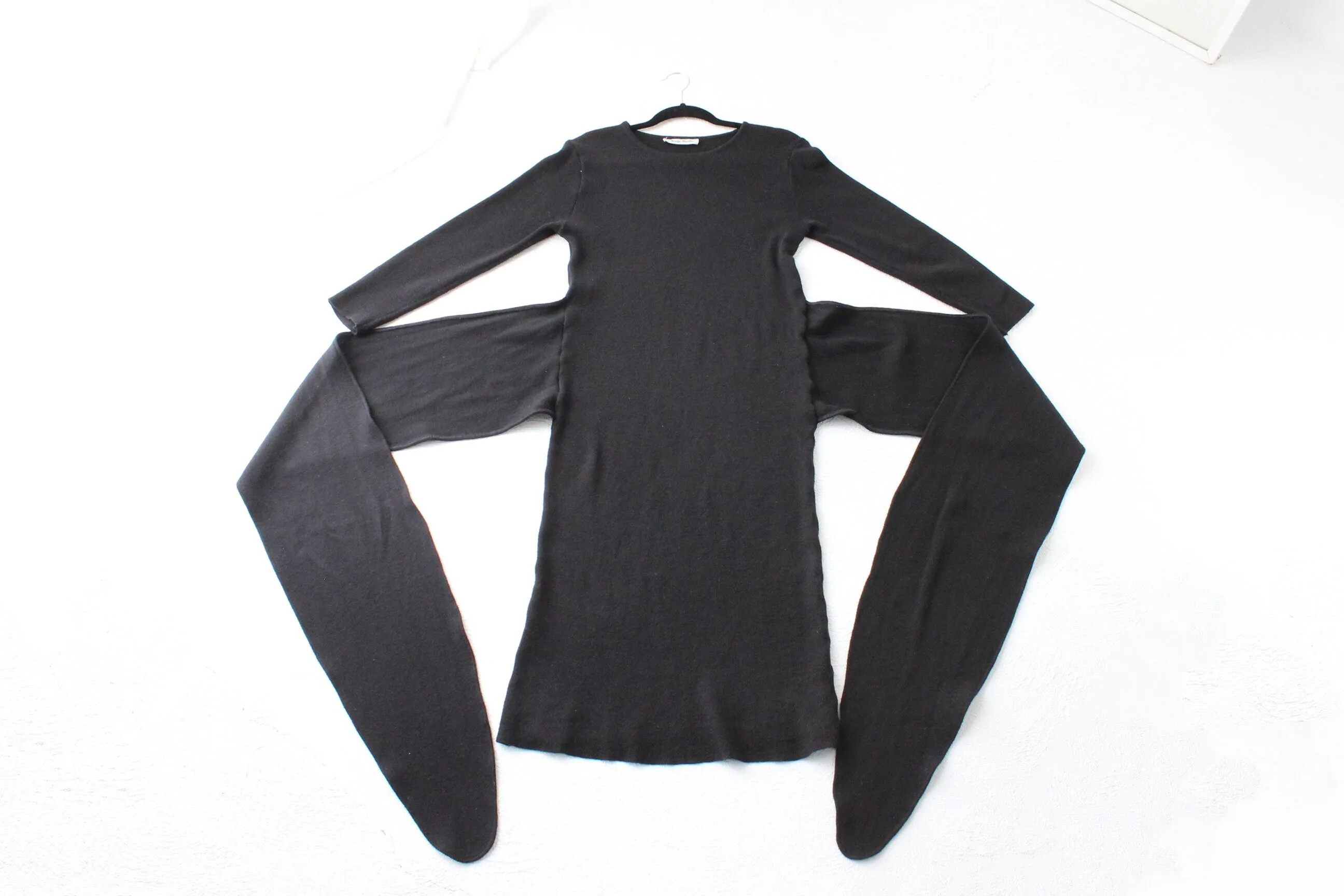 80s Pure Wool Knit Multi-Way Convertible Tie Sweater Dress