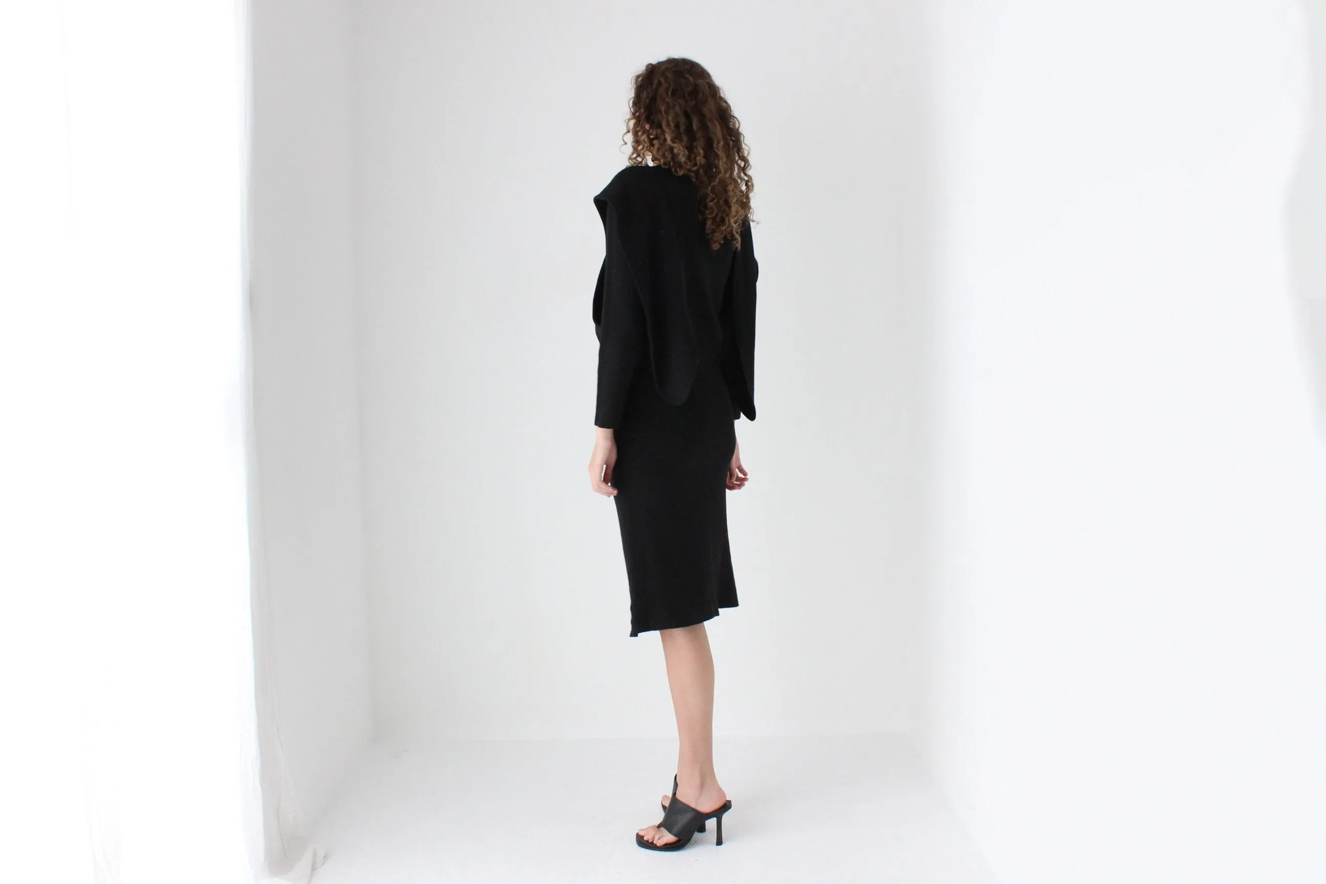 80s Pure Wool Knit Multi-Way Convertible Tie Sweater Dress