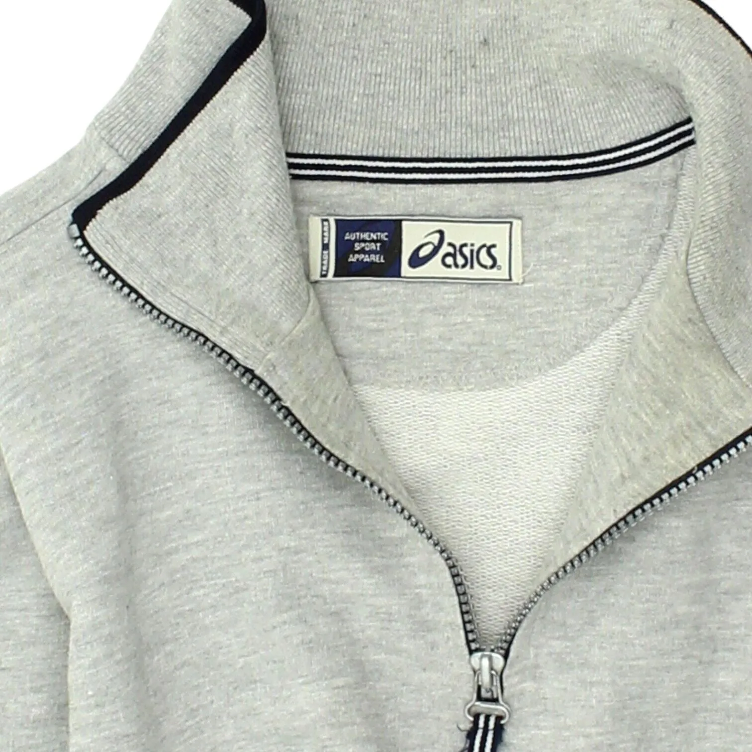 Asics Mens Grey Half Zip Sweat Top | Vintage Sportswear Sweatshirt Track Jacket