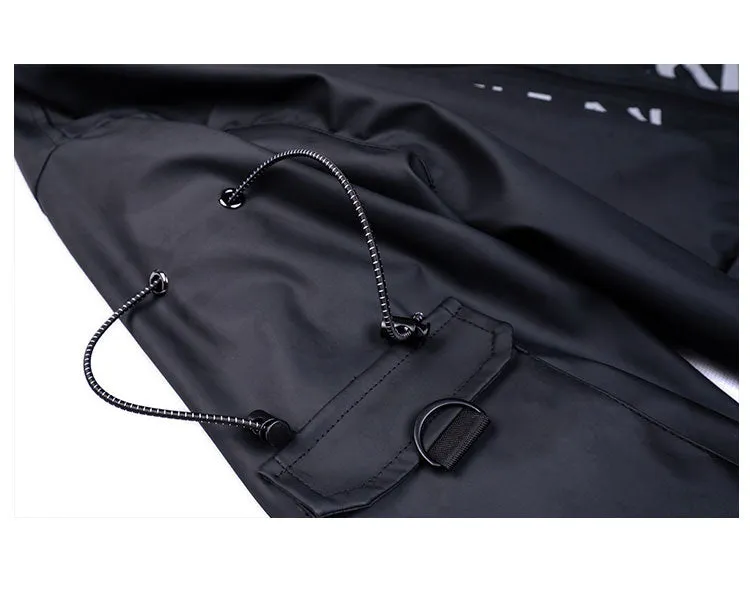 AVENTON X KILLWINNER CARPE DIEM MULTI FUNCTIONAL THICK HOODED SPORT JACKET IN BLACK