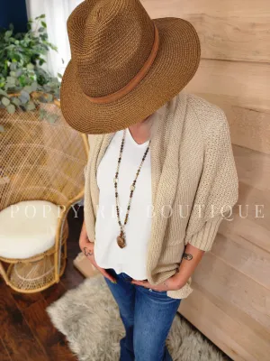 Bat Sleeve Knit Cardigan Beige *
