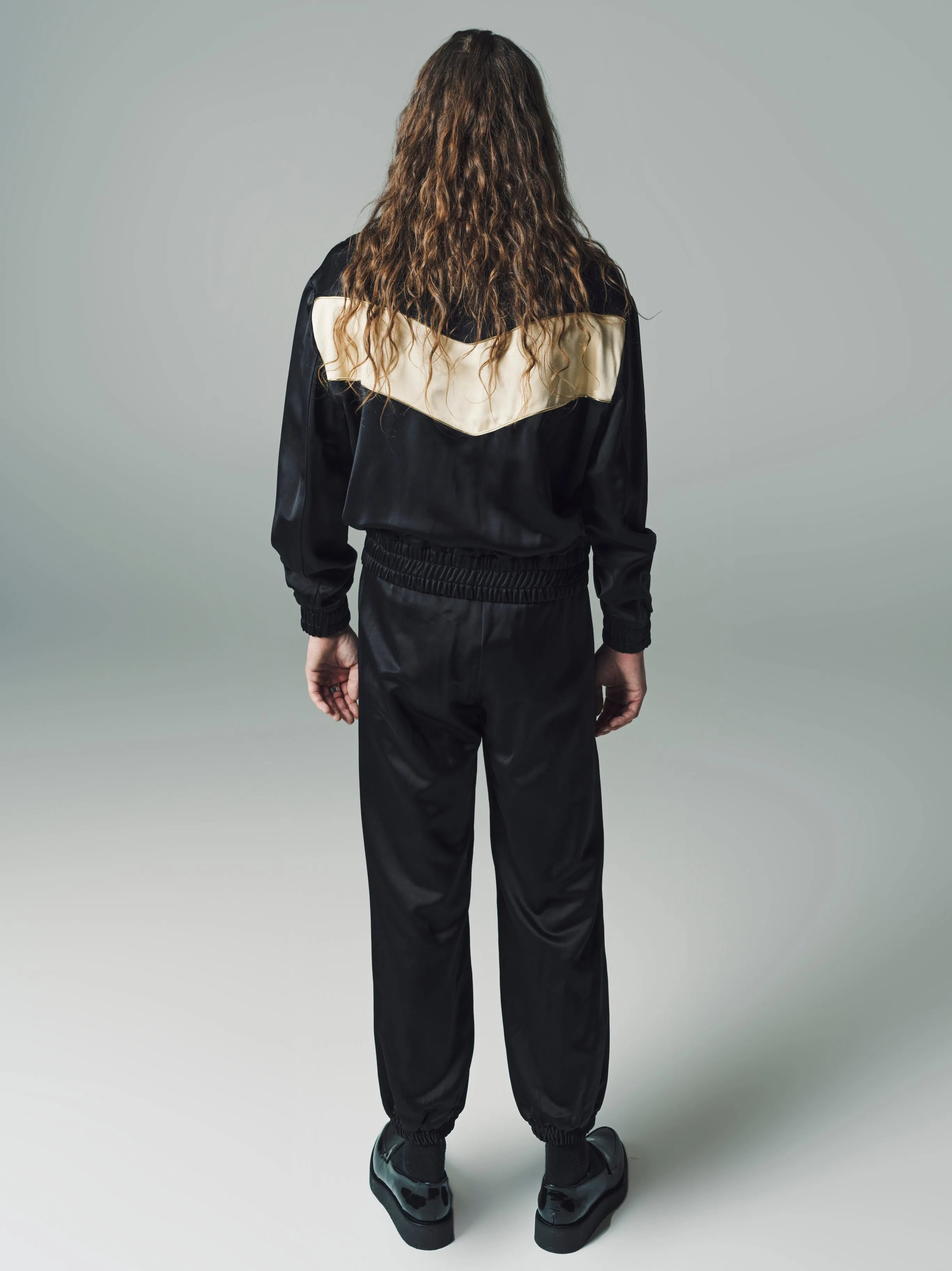 Black & Gold Viscose Track Top