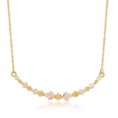 Black Hills Gold Leaf Smile Necklace