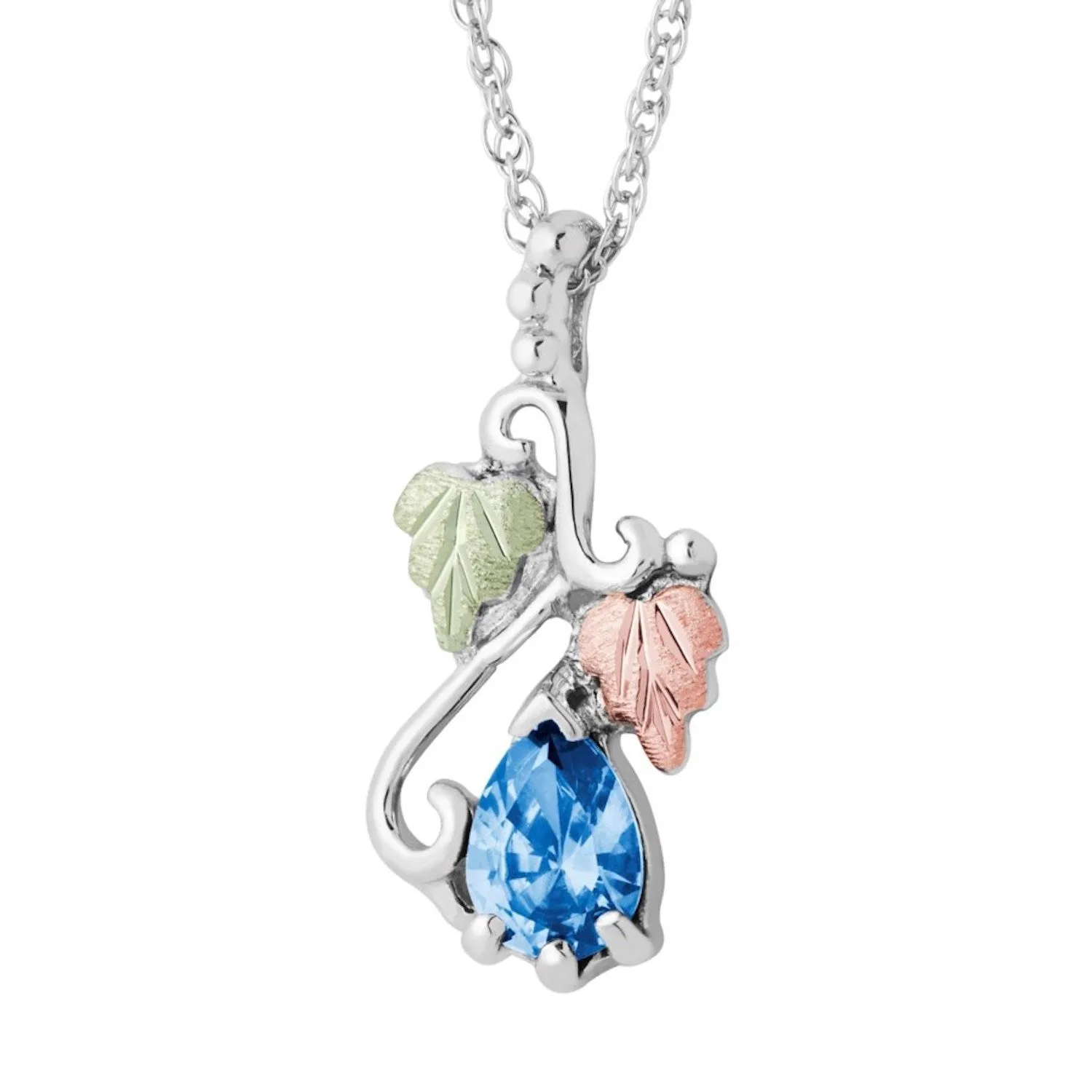 Black Hills Gold Silver Birthstone Necklace