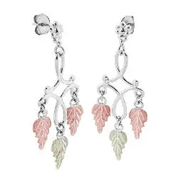 Black Hills Gold Silver Leaf Earrings and Necklace