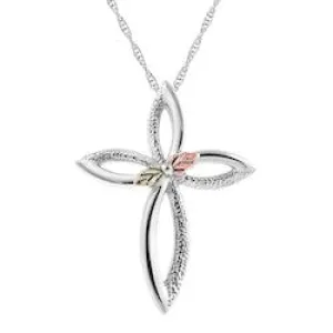 Black Hills Gold Sterling Silver Cross Necklace