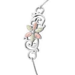 Black Hills Gold Sterling Silver Flower Bracelet