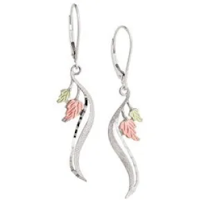 Black Hills Silver Leaf Lever Backs Earrings