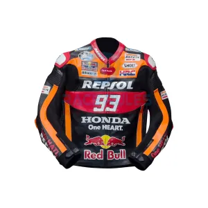 Black Honda Repsol Marquez 93 Motorcycle Jacket