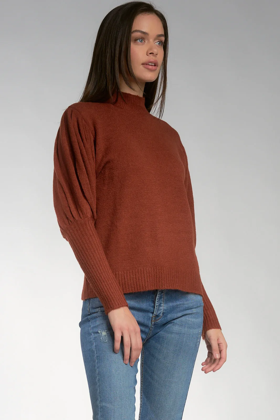 Burnt Orange Puff Slv Kira Sweater