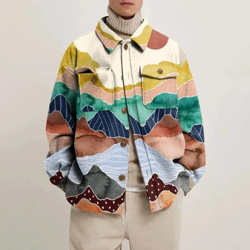 Casual Printed Pattern Men's Jacket