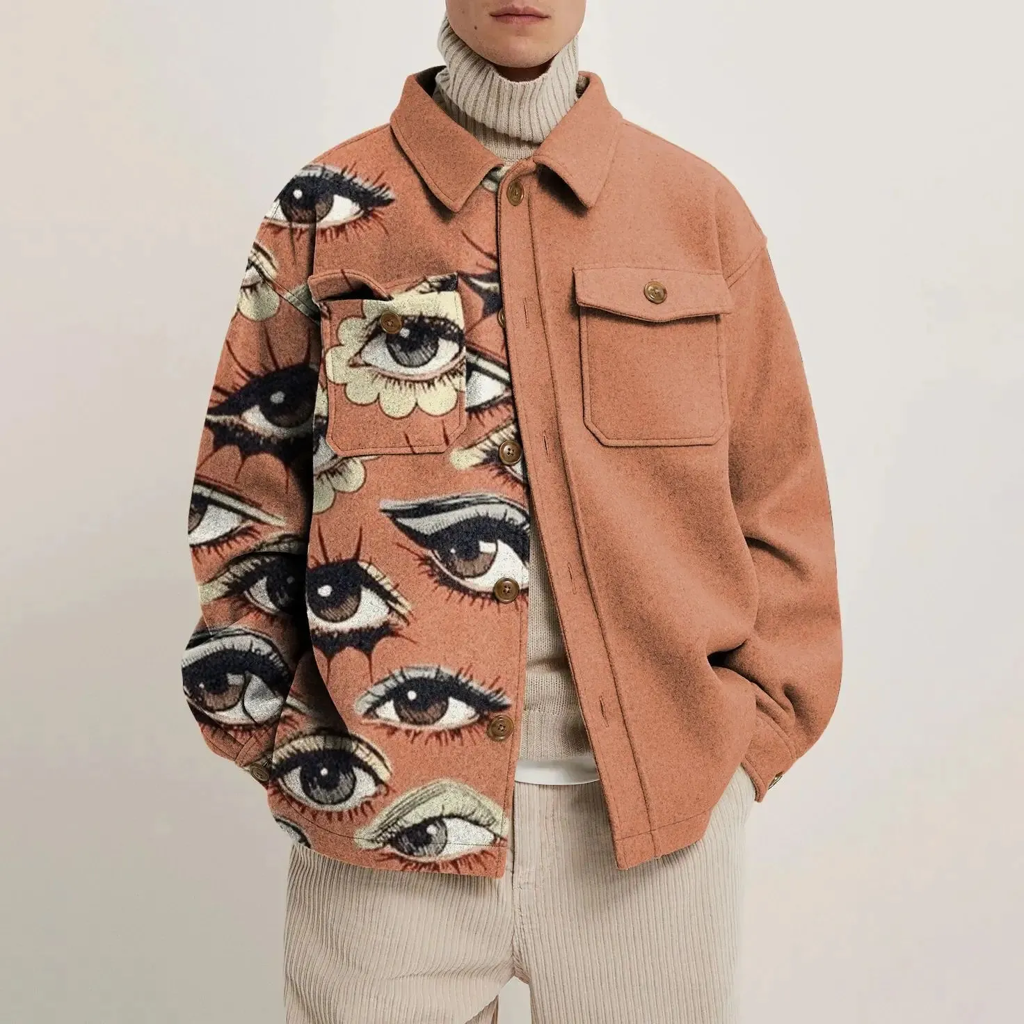Casual Printed Pattern Men's Jacket
