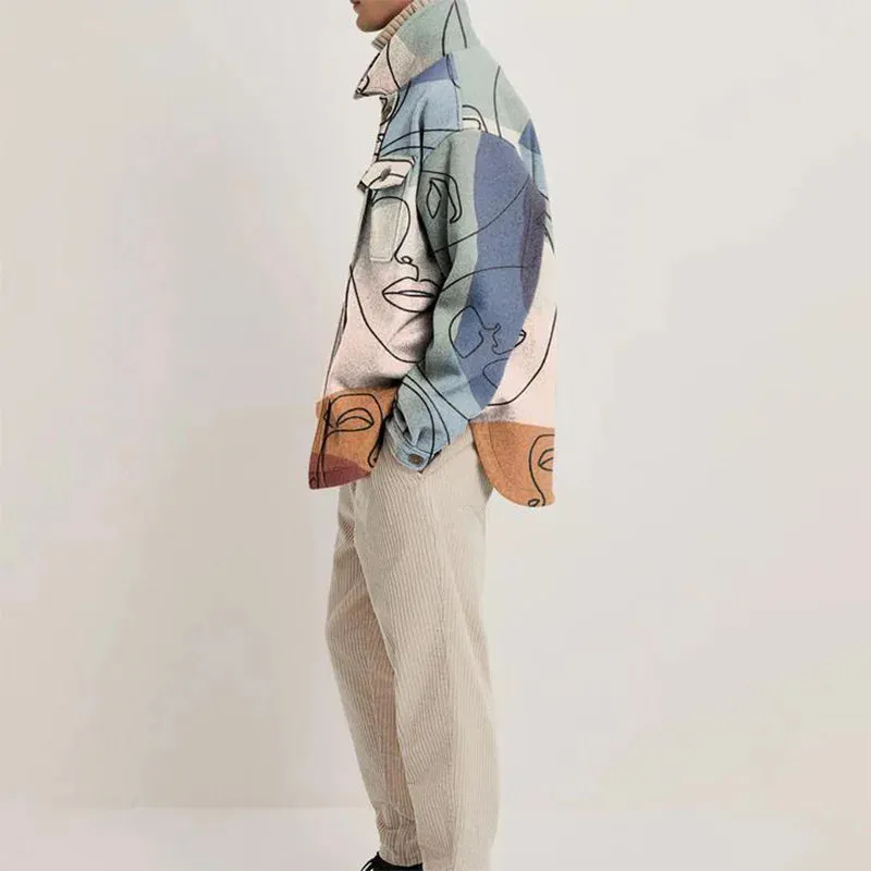 Casual Printed Pattern Men's Jacket