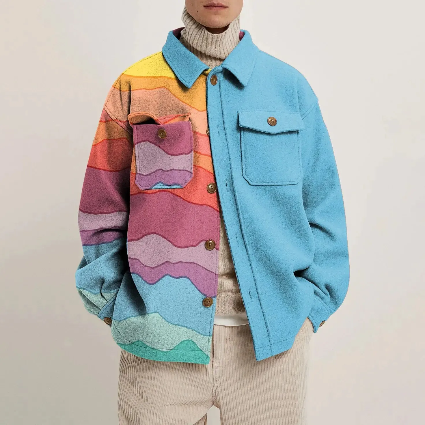 Casual Printed Pattern Men's Jacket