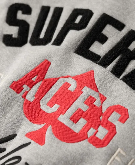 College Scripted Jersey Bomber Jacket - Vintage Black/Grey Marl