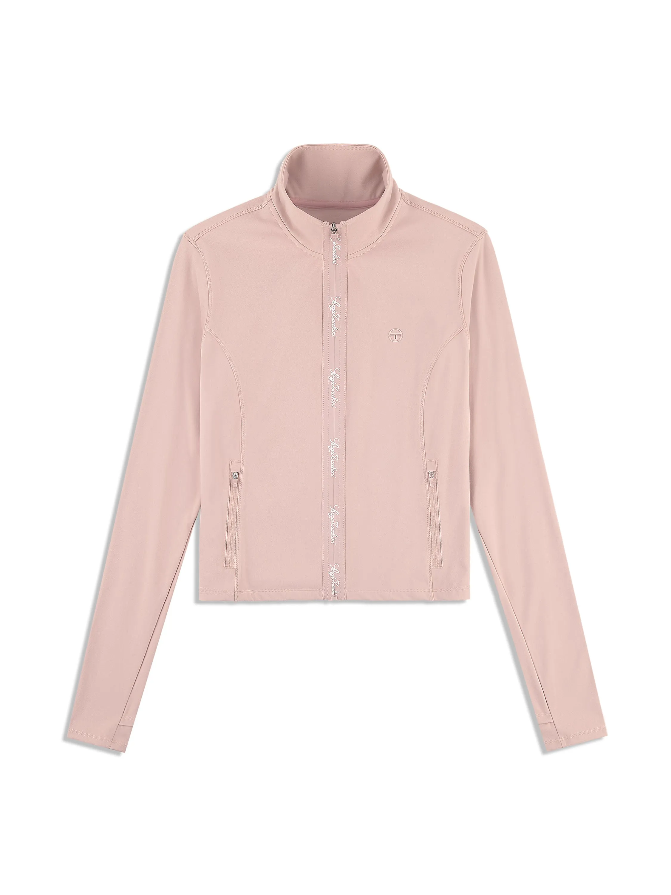 Delfina Contour Track Jacket- Pale Mauve