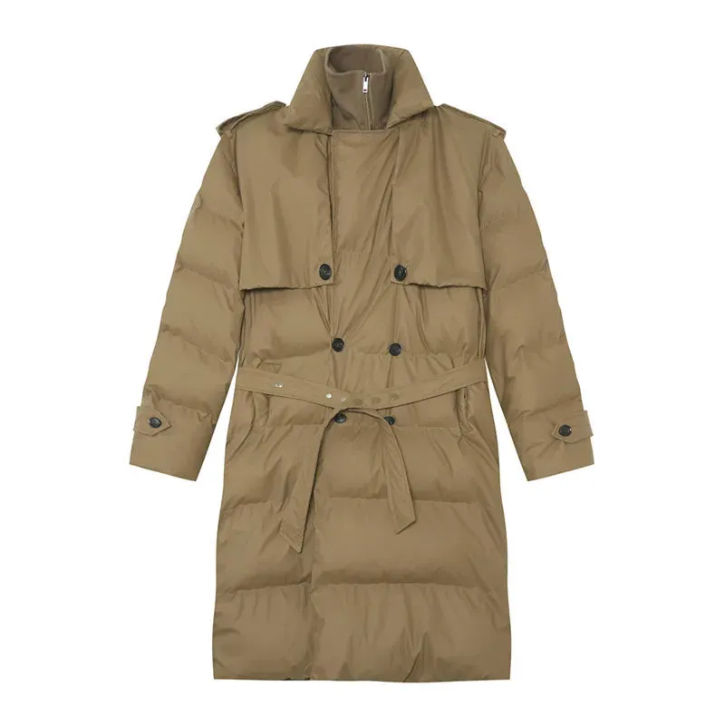 Double Button Zipper Men's Padded Coat