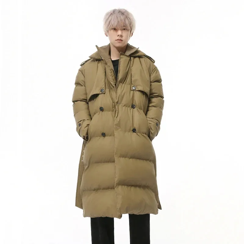 Double Button Zipper Men's Padded Coat