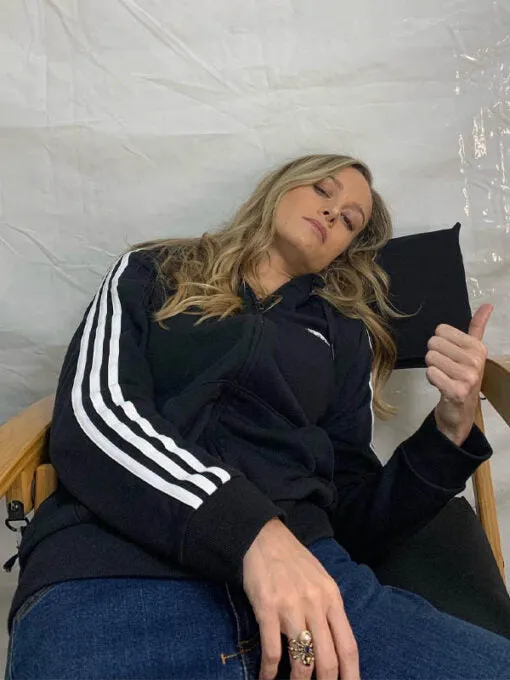 Fast X 2023 Brie Larson Tess Black Bomber Track Hoodie