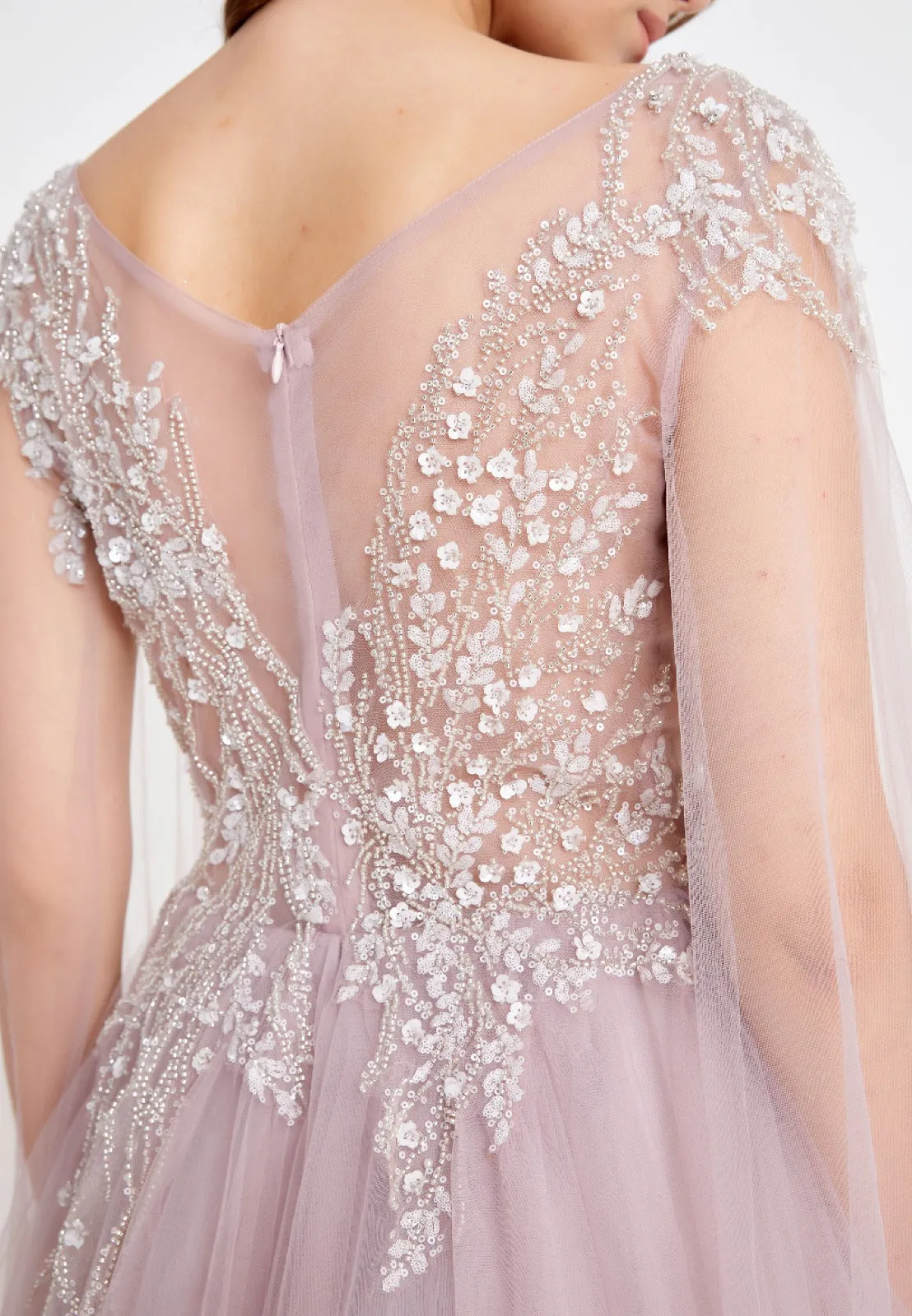 Flowy Shoulder Drape Dress