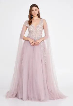 Flowy Shoulder Drape Dress