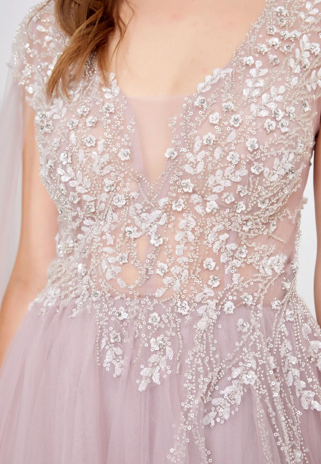 Flowy Shoulder Drape Dress