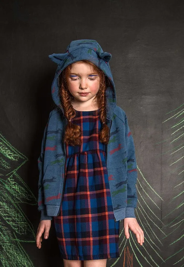 Isa Plaid Dress with Fox Ear Sweater