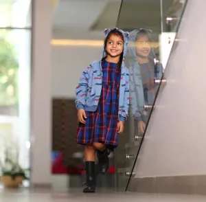 Isa Plaid Dress with Fox Ear Sweater