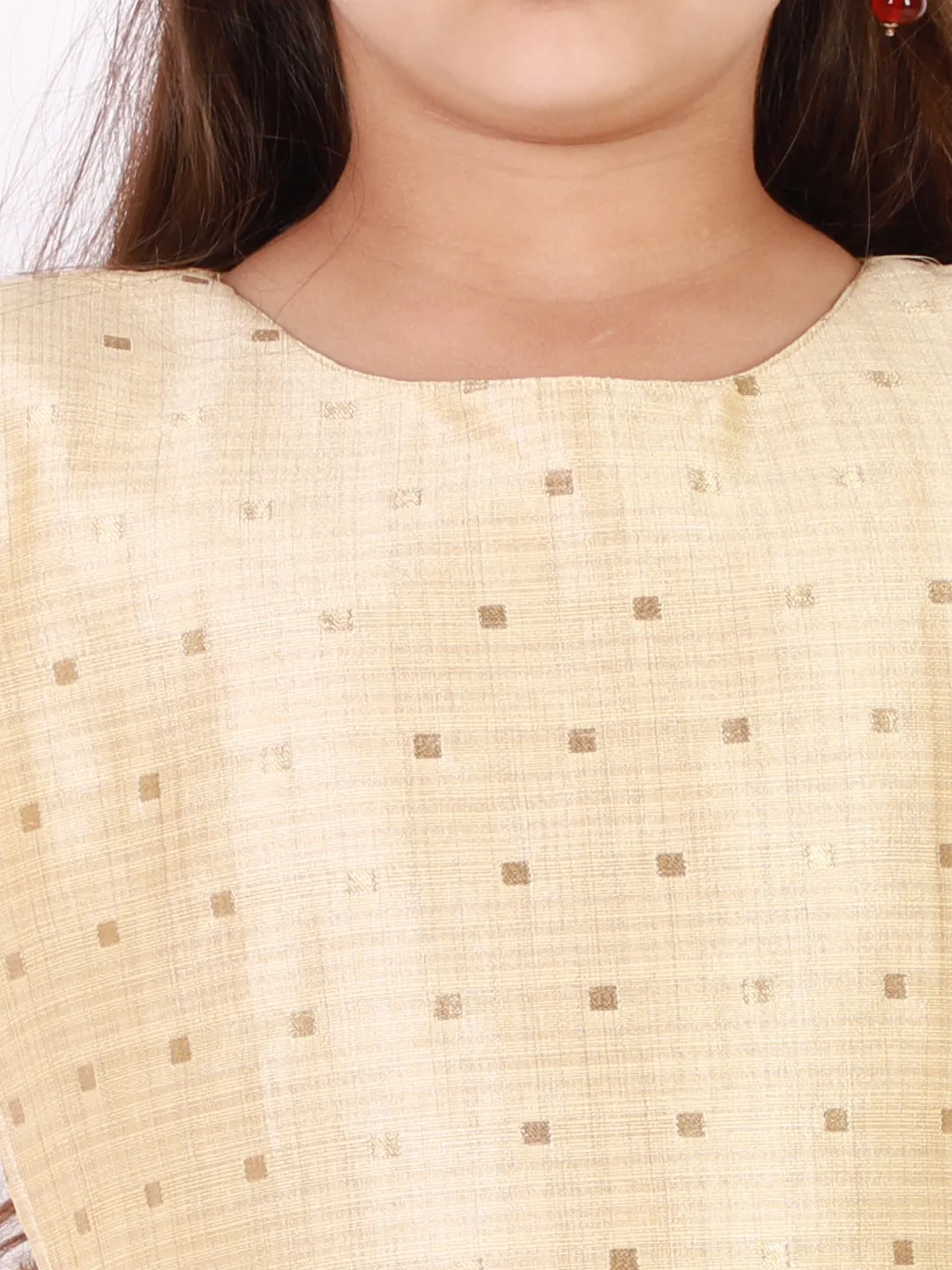 Jashvi Banarasi Gold And Rose Gold Woven Siblings Set