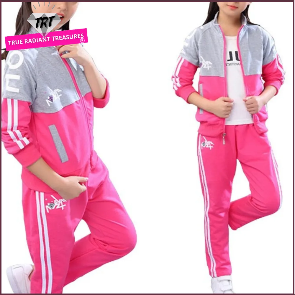 Kids Zipper Jacket Striped Pants