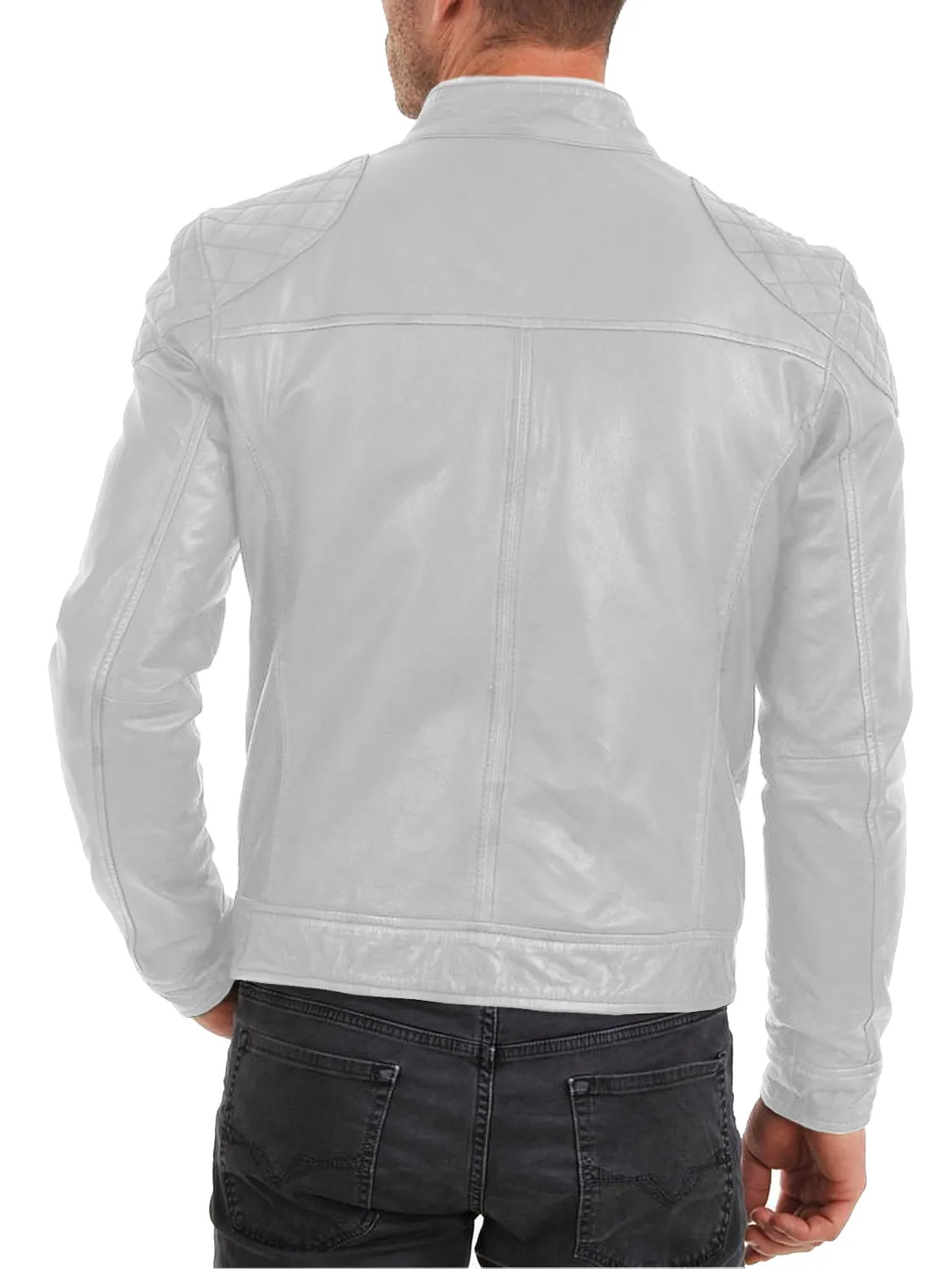 Leather Jackets Hub Mens Genuine Lambskin Leather Jacket (Black, Fencing Jacket) - 1501110