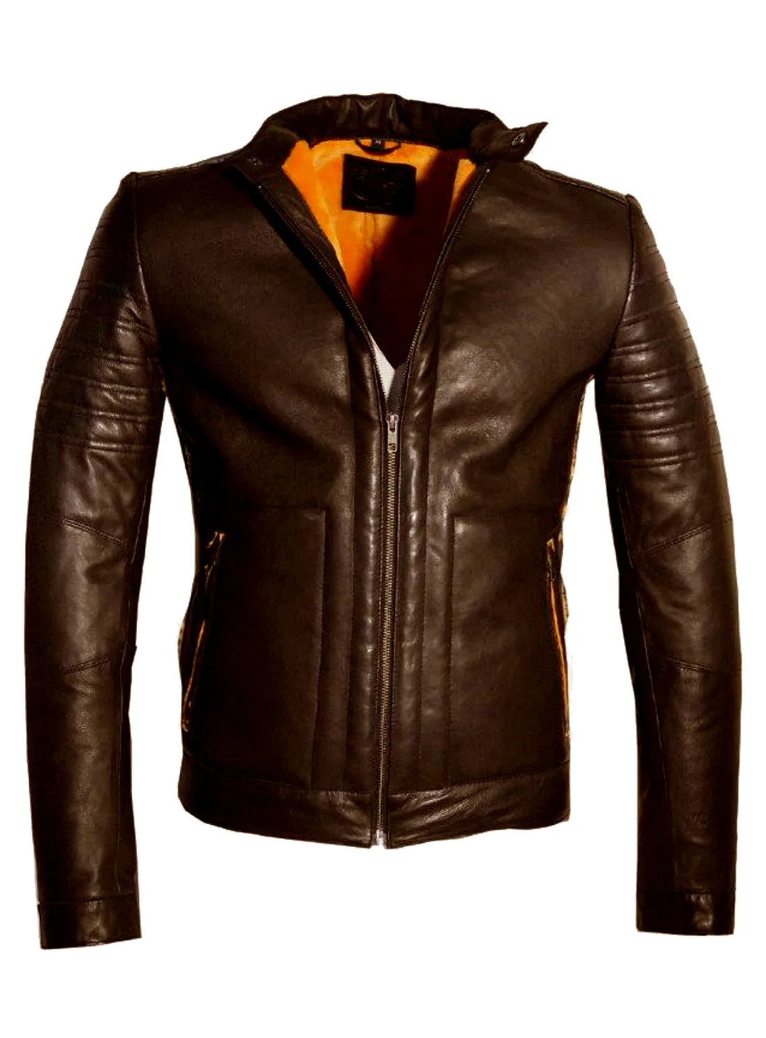 Men's Real Leather Bonded with Faux Mink Motorcycle Jacket -Hot seller