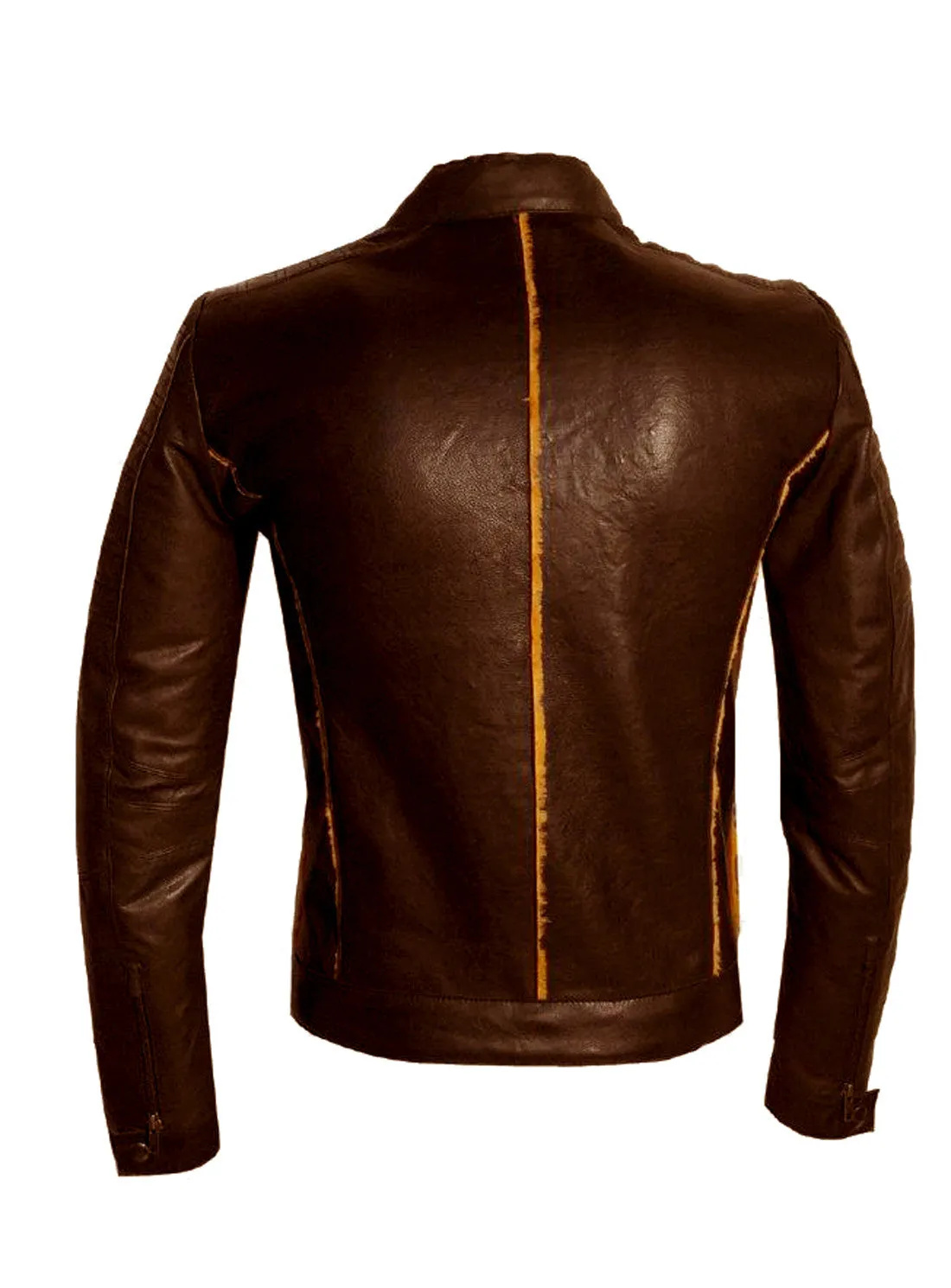 Men's Real Leather Bonded with Faux Mink Motorcycle Jacket -Hot seller