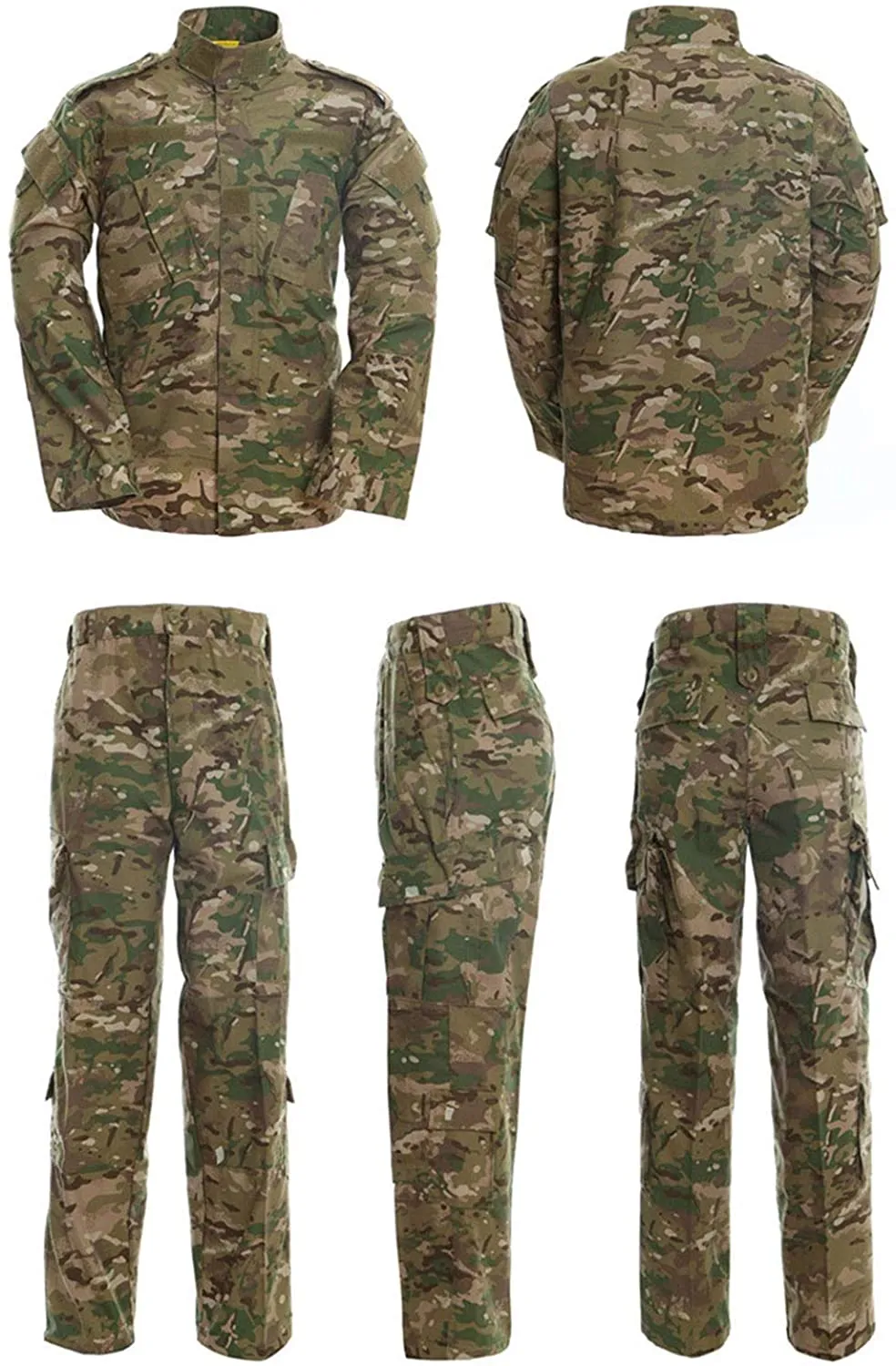 Men's Tactical Jacket and Pants Military Camo Uniform 2PC Set