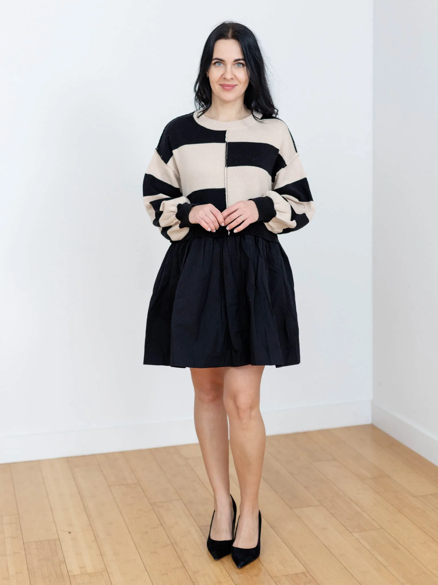Mixed Media Sweater Dress