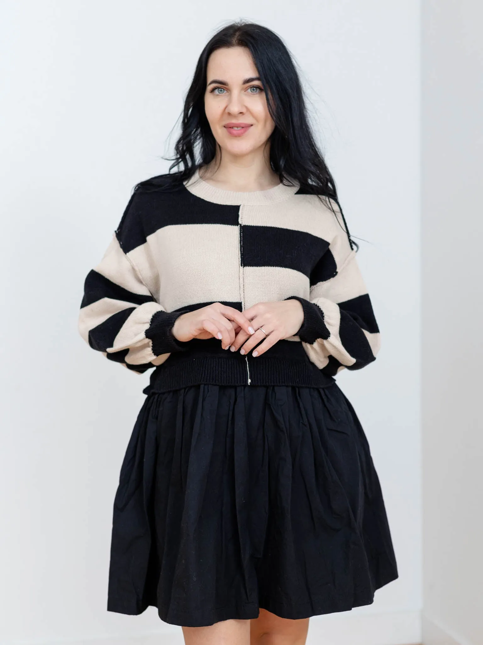 Mixed Media Sweater Dress