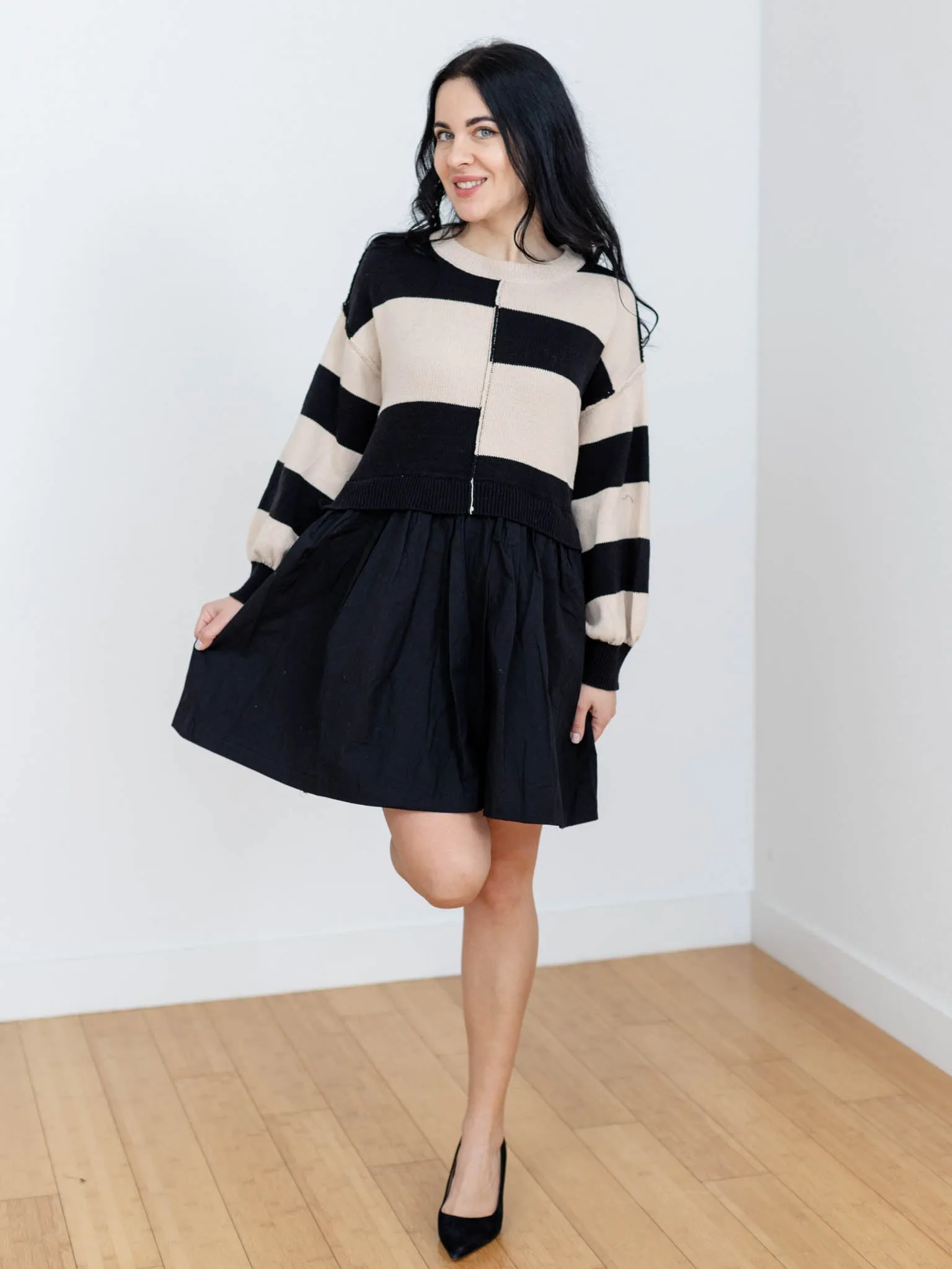 Mixed Media Sweater Dress