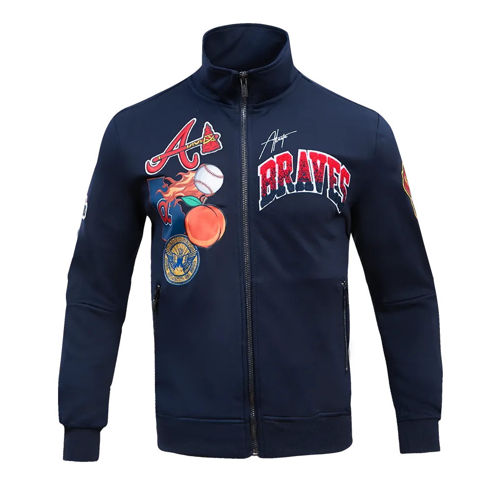 MLB ATLANTA BRAVES HOMETOWN MEN'S TRACK JACKET (MIDNIGHT NAVY/RED)