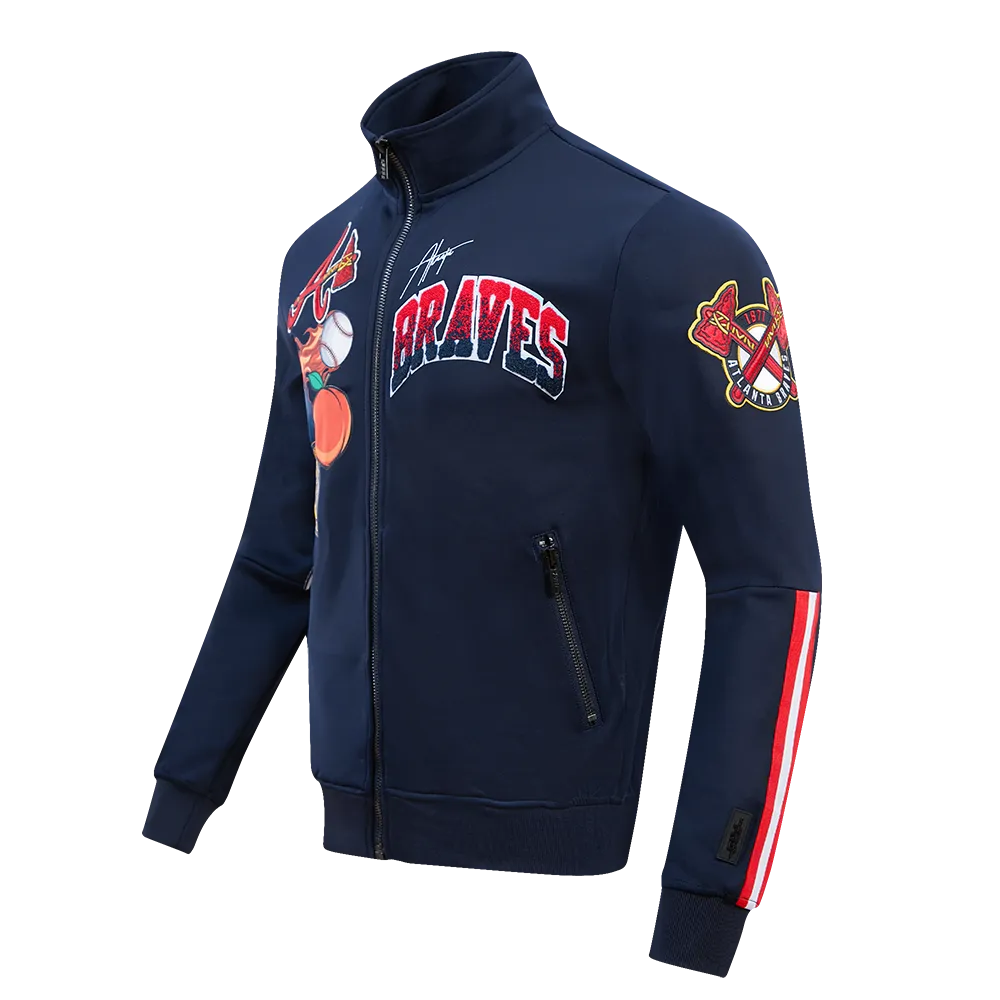 MLB ATLANTA BRAVES HOMETOWN MEN'S TRACK JACKET (MIDNIGHT NAVY/RED)