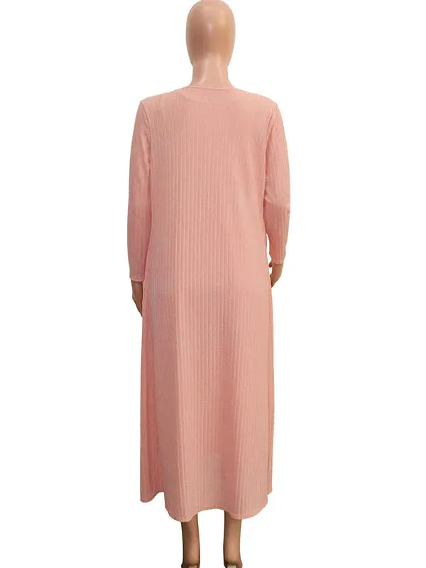 Momyknows Pink Sweater Off Shoulder Sashes Cardigans Bodycon 2-in-1 Baby Shower Maternity Midi Dress