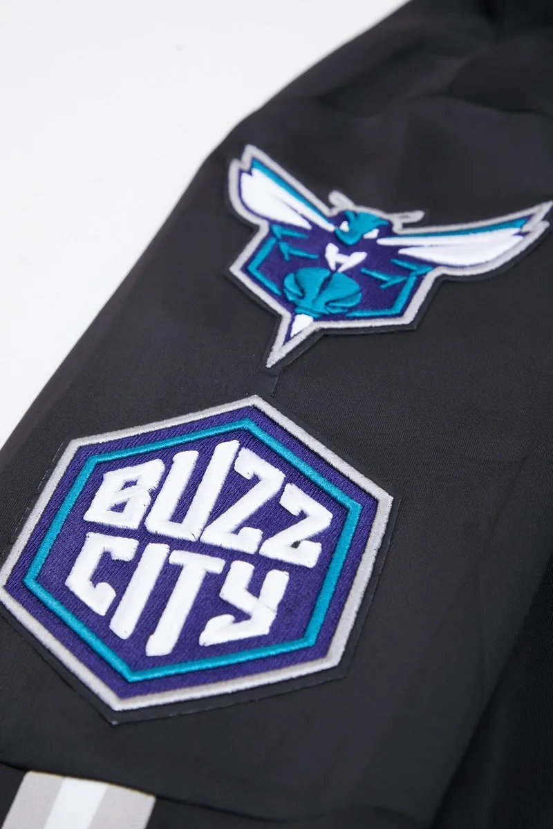 NBA CHARLOTTE HORNETS CLASSIC MEN'S TRACK JACKET (BLACK)