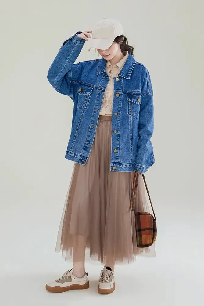 Oversized Long Denim Jacket