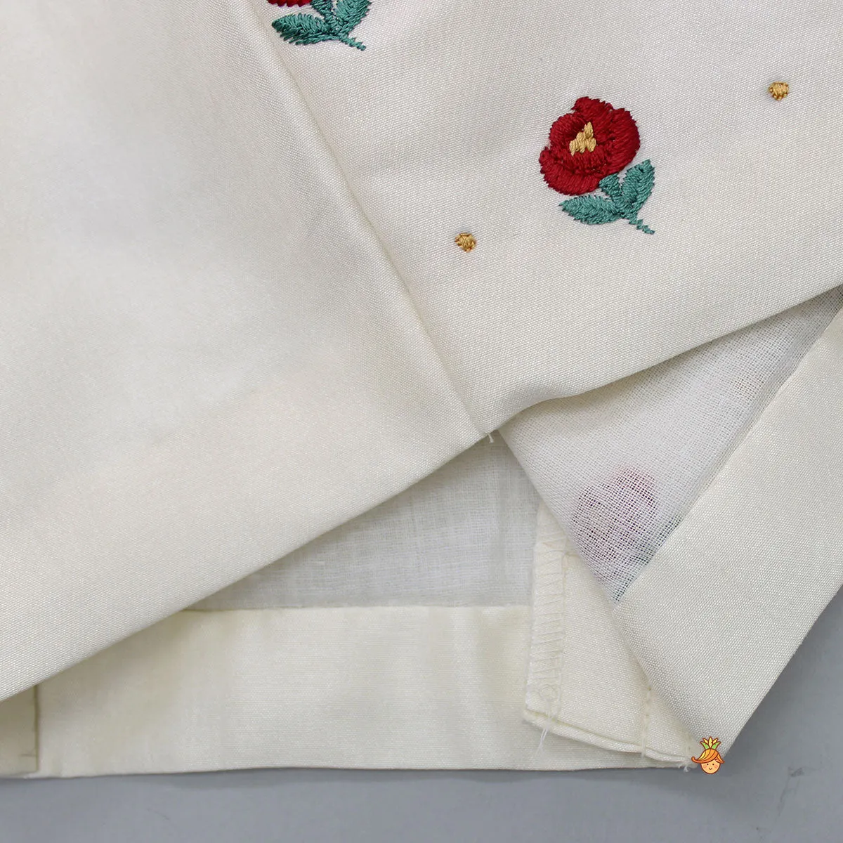 Pre Order: Flower Embroidered Srappy Top And Printed Jacket With Palazzo
