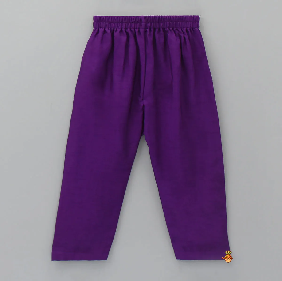 Pre Order: Silk Mandarin Collar Purple Kurta With Open Jacket And Pyjama