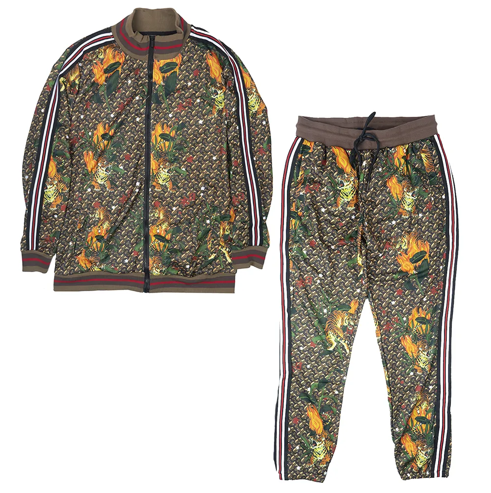 REASON TRACK JACKET & PANTS SET BROWN - A1-S100