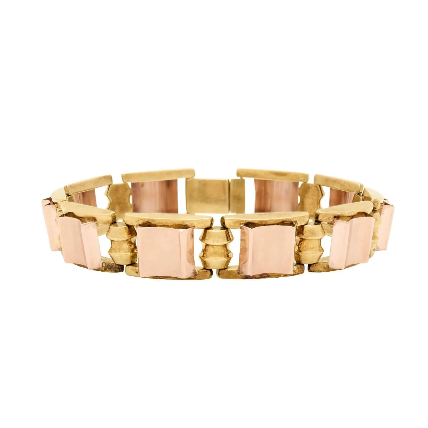 Retro Austrian 14k Mixed Metal Link Bracelet