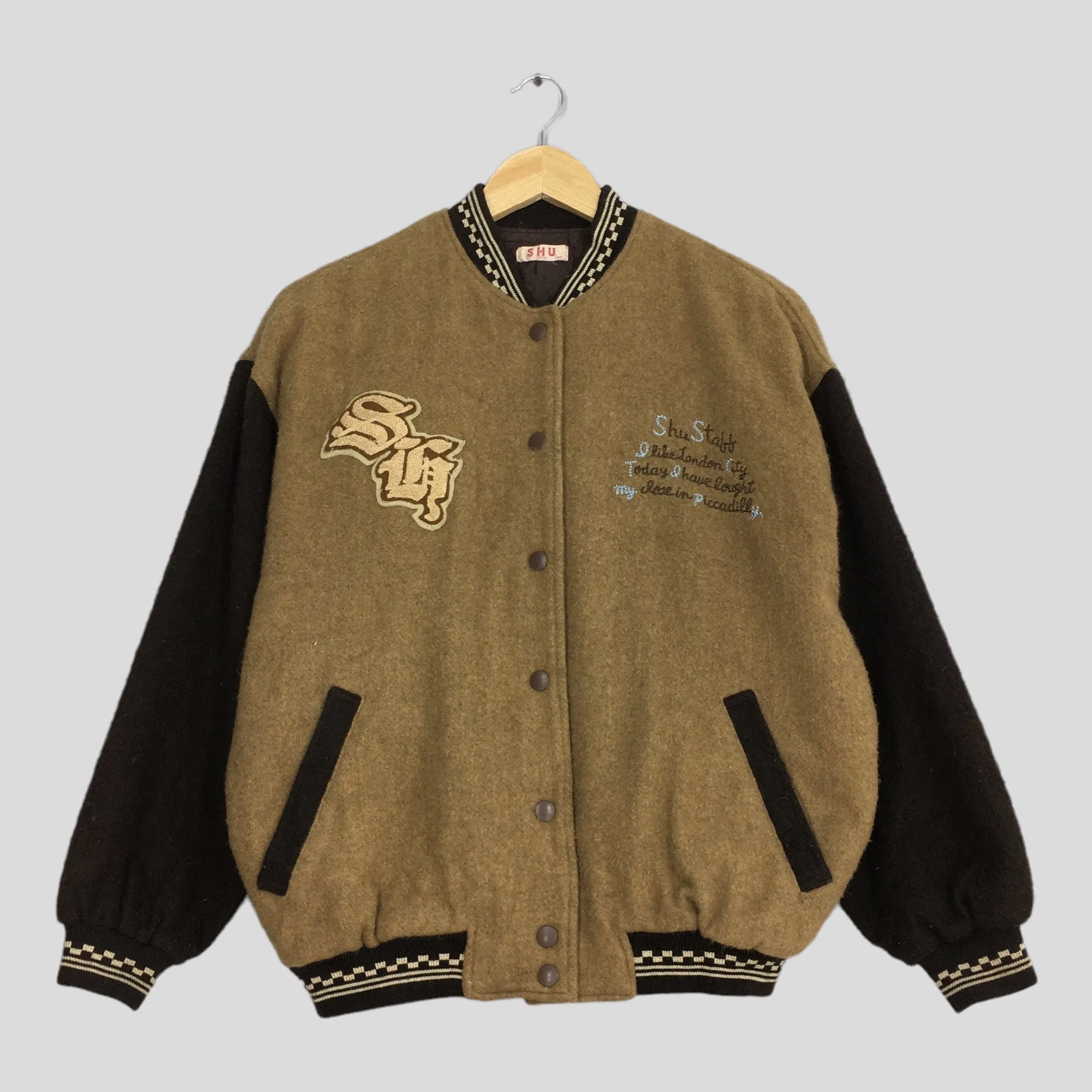 Shu Japanese Streetwear Varsity Wool Stadium Jacket