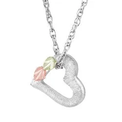 Silver Black Hills Gold Heart Necklace