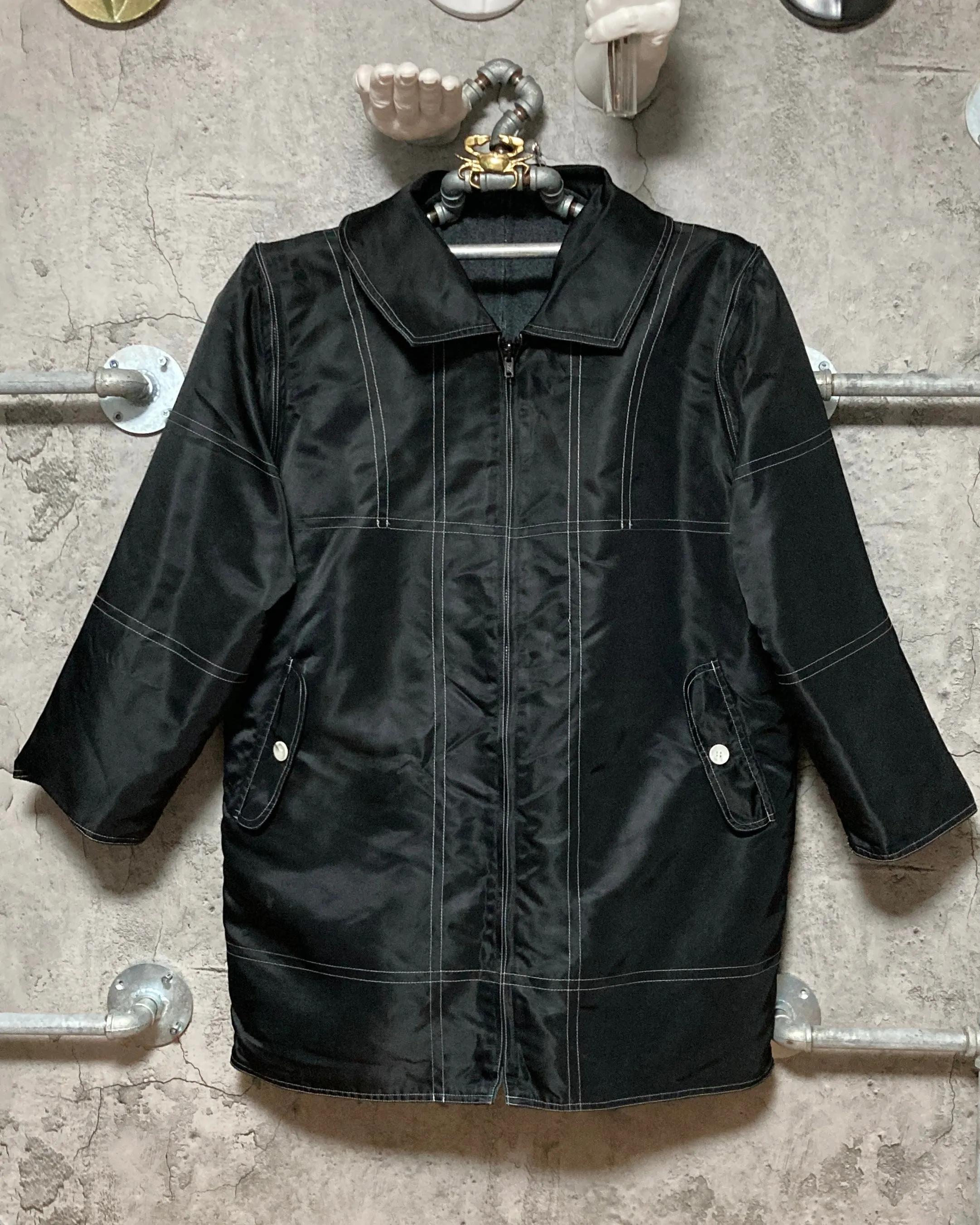 transformable nylon jacket unique design black